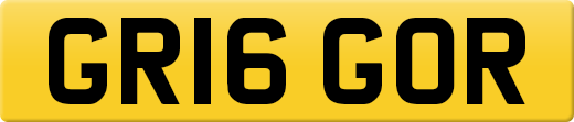 GR16 GOR private number plate